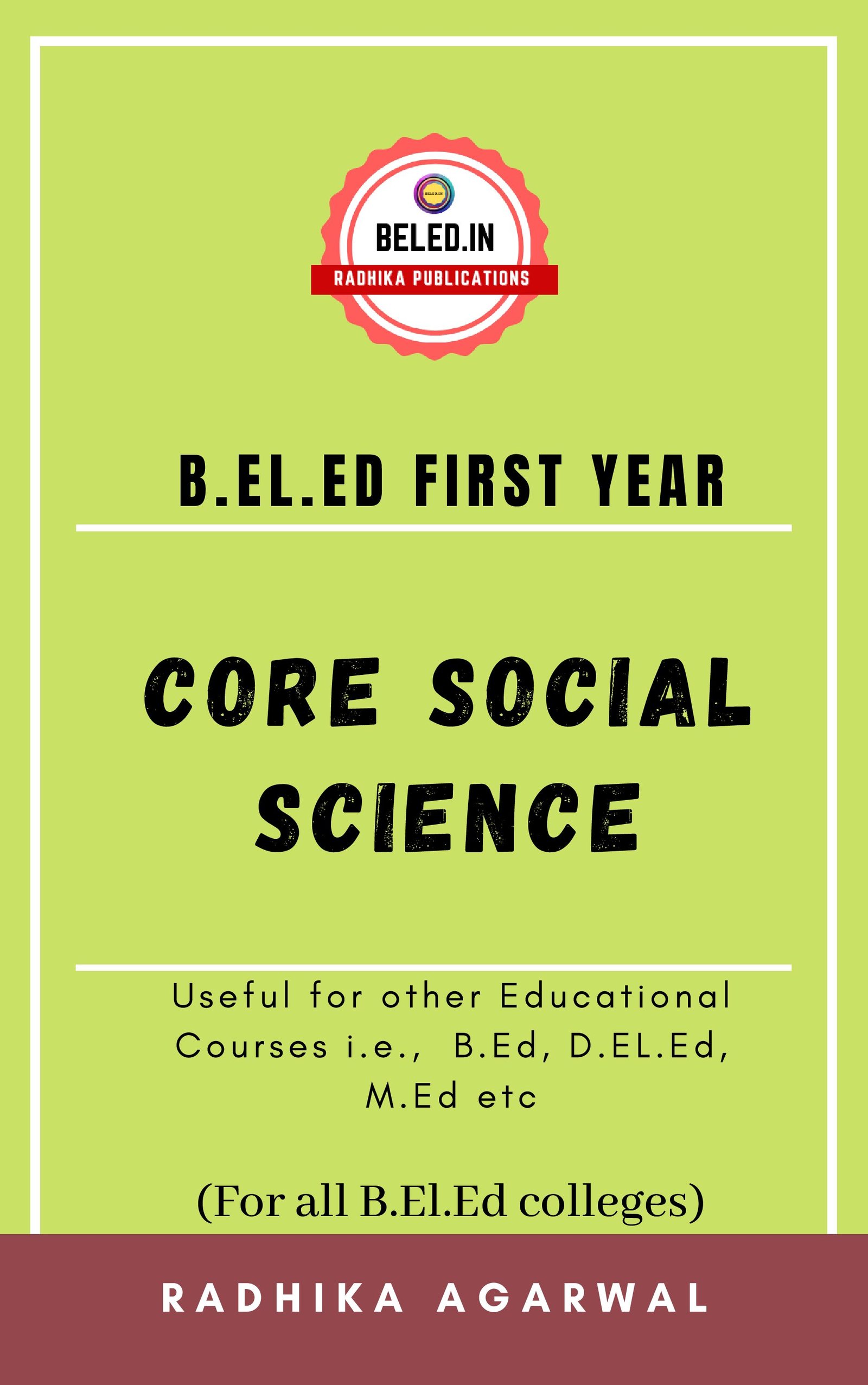 B.El.Ed First Year English Medium Book : Core Social Science (For all Universities Except L.U)