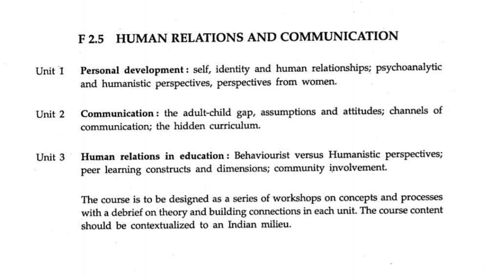BELEd Second Year Syllabus for Human Relations & Communications