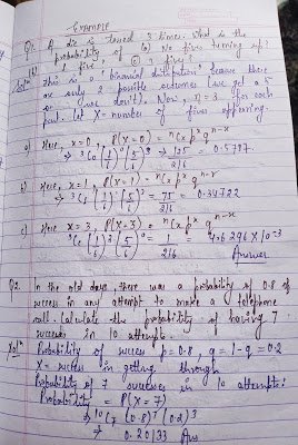 B.EL.Ed 3rd Year Notes: Probability Distribution Handwritten